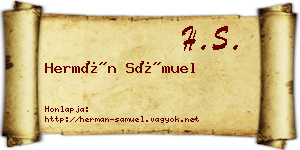 Hermán Sámuel névjegykártya